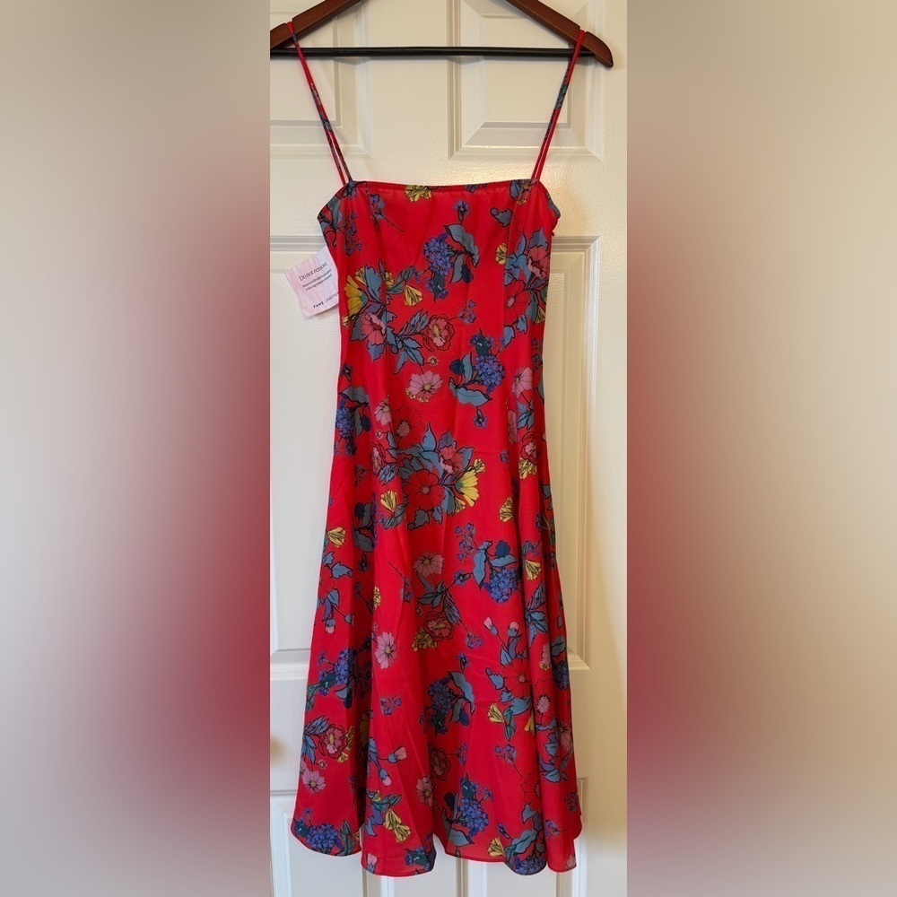 NWOT Fame and Partners Red Floral Spaghetti Strap Dress Size 2 - Picture 1 of 10